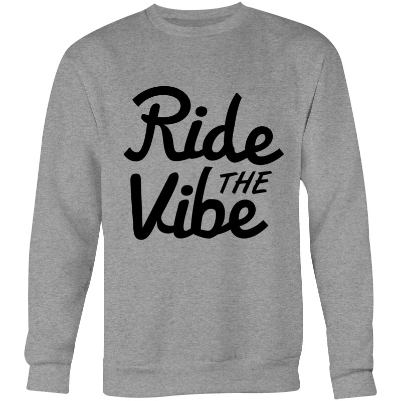 Black Clean RTV - Krew Neck Sweatshirt - Ride The Vibe
